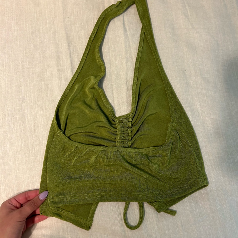 Motel Rocks Green Halter Top - Picture 2 of 4